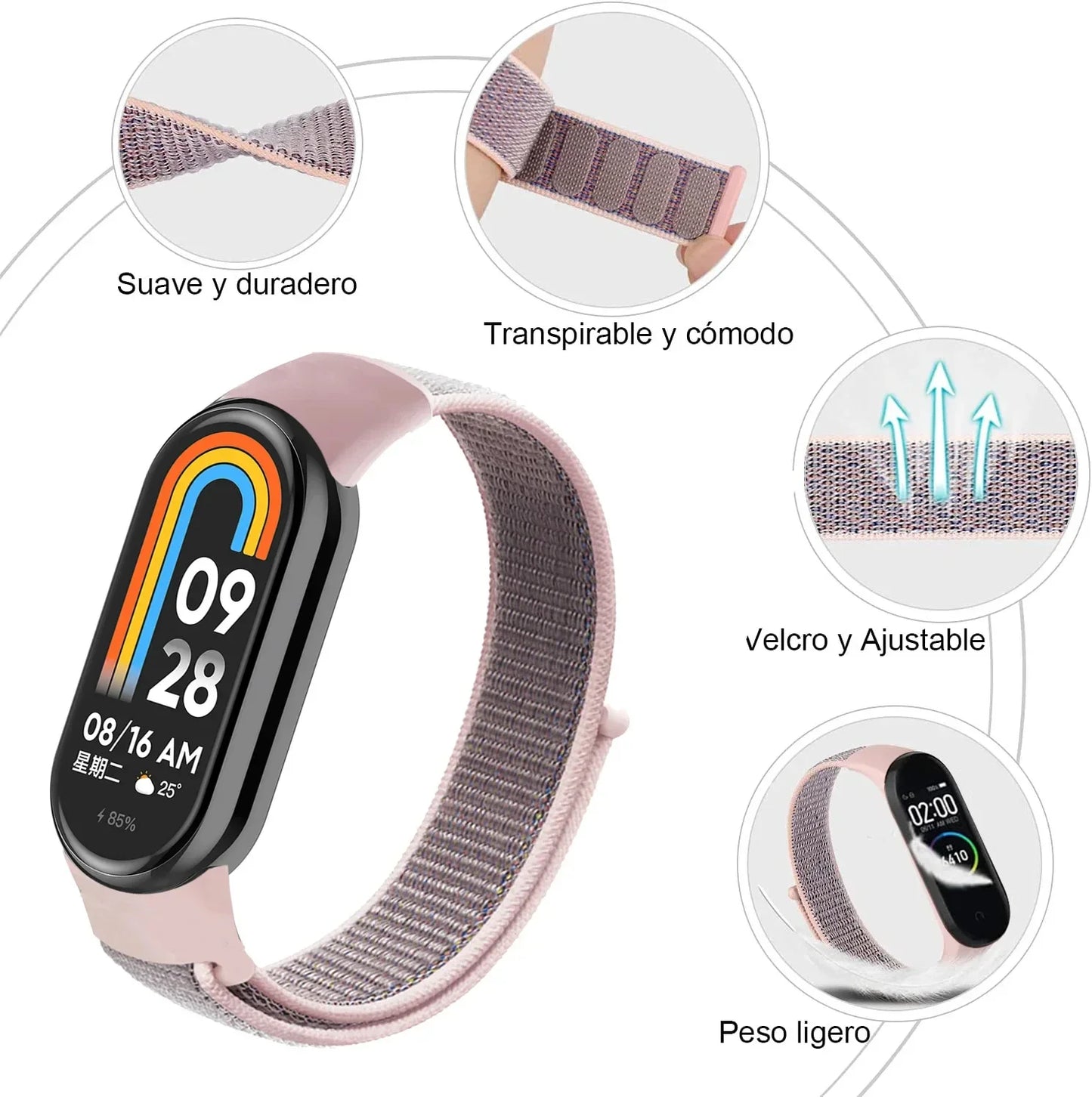 Pulseira de Nylon para Xiaomi Mi Band – Substituição com NFC, Confortável e Ajustável - Invicta Center