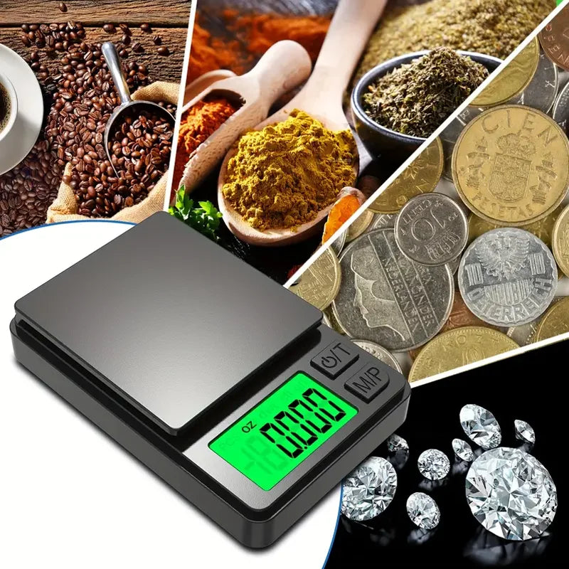 Balança de Bolso Digital de Precisão 1000g x 0,01g – Ideal para Alimentos, Joias e Uso Diário - Invicta Center