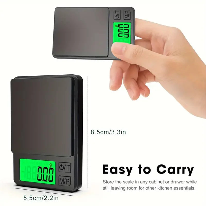 Balança de Bolso Digital de Precisão 1000g x 0,01g – Ideal para Alimentos, Joias e Uso Diário - Invicta Center