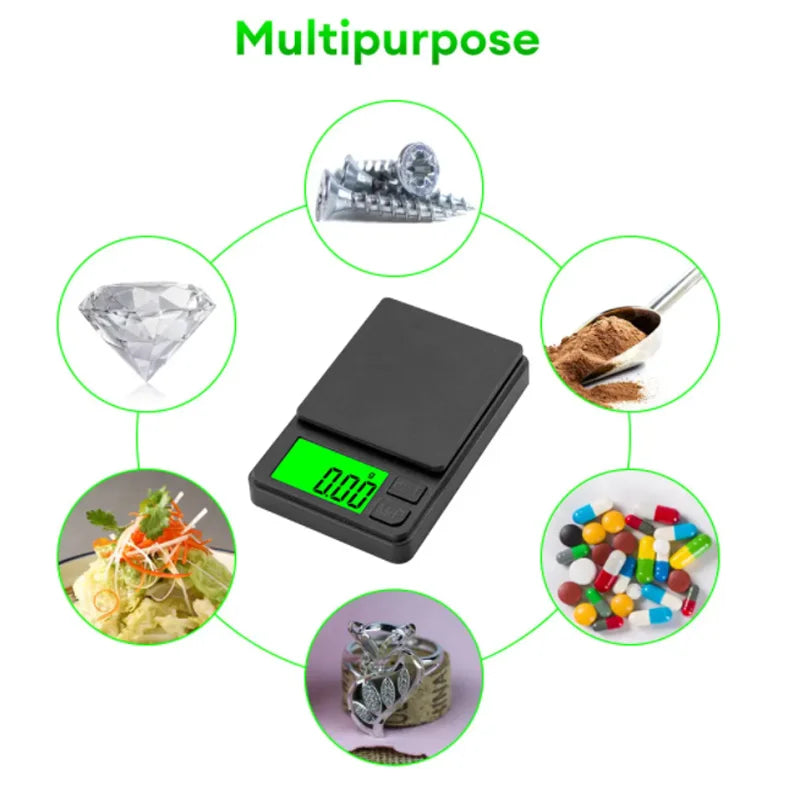Balança de Bolso Digital de Precisão 1000g x 0,01g – Ideal para Alimentos, Joias e Uso Diário - Invicta Center