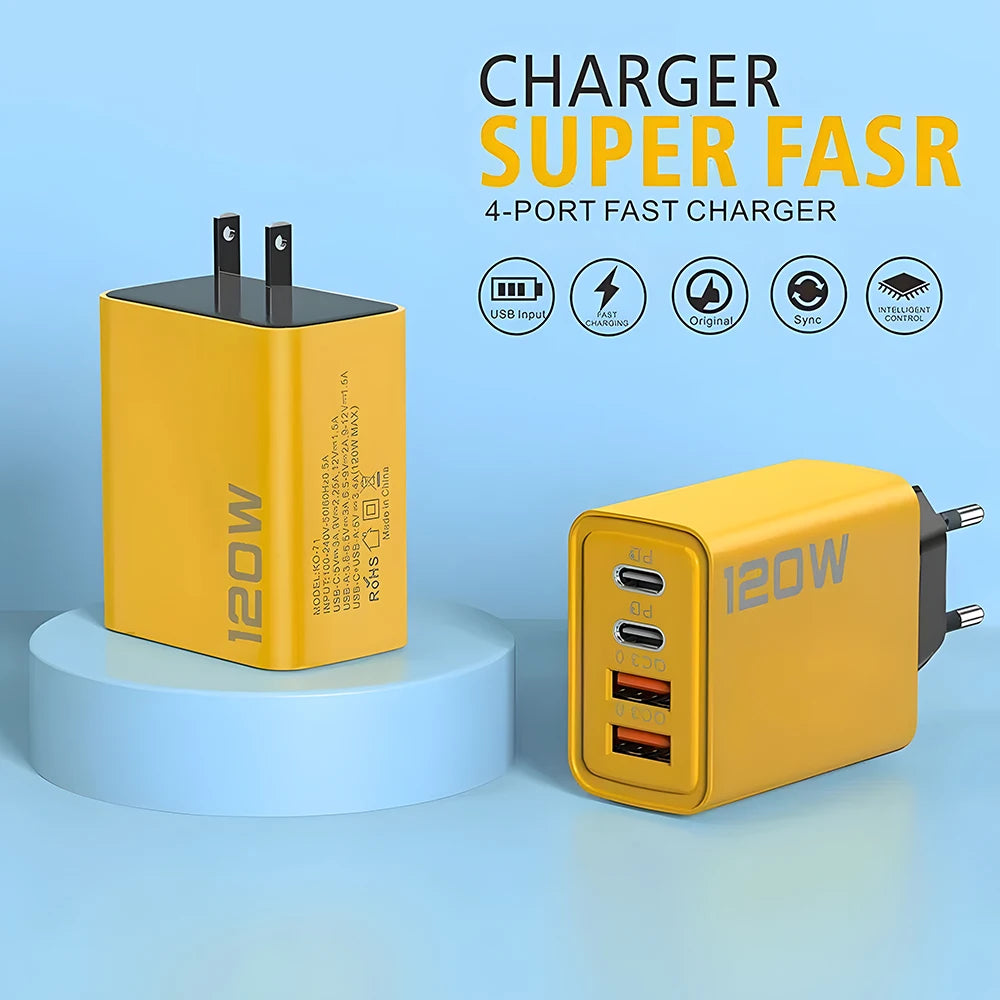 Carregador USB-C PD com Carga Rápida 3.0 – Adaptador de Parede Tipo C Ultra Eficiente - Invicta Center